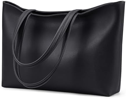 KALIDI Tote Bag Zipper Shoulder Bag Faux Leather Purses Satchel for Women Large Casual Handbag Work Dating College