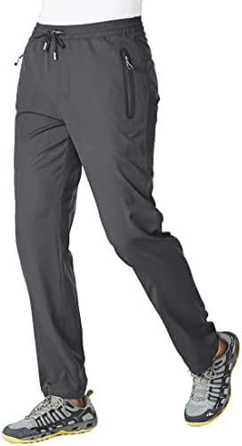 BASUDAM Men's Athletic Pants Thin Lightweight Quick Dry Zipper Pockets Outdoor Sports Pants for Running Jogging Hiking