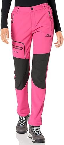 BenBoy Women's Outdoor Waterproof Windproof Fleece Slim Cargo Snow Ski Hiking Pants