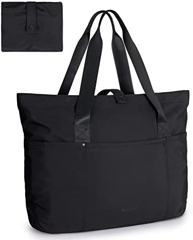 BAGSMART Tote Bag for Women, Foldable Tote Bag With Zipper Large Shoulder Bag Top Handle Handbag for Travel, Work