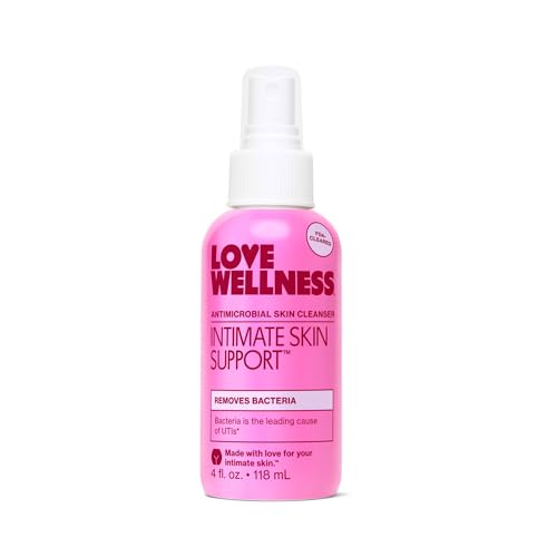 Love Wellness Intimate Skin Support I UTI Prevention and Cleanser Spray I Odor Removal & Itch Relief, Hypochlorous Acid Formula, pH-Balanced & Fragrance-Free, 4 fl oz