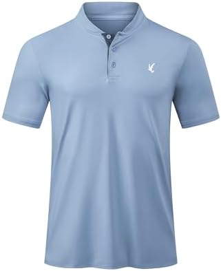 JMIERR Men's Polo Henley Shirt Moisture Wicking Quick Dry Summer Casual Short Sleeve Golf Polo T Shirts