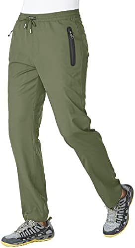 BASUDAM Men's Athletic Pants Thin Lightweight Quick Dry Zipper Pockets Outdoor Sports Pants for Running Jogging Hiking