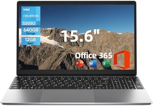 jumper Laptop, 12GB RAM 640GB Storage, 5305U Processor, 15.6 Inch Computer, FHD IPS Screen, 38Wh Battery, 2 Stereo Speakers, USB3.0 * 2, Type-C, WiFi-5.