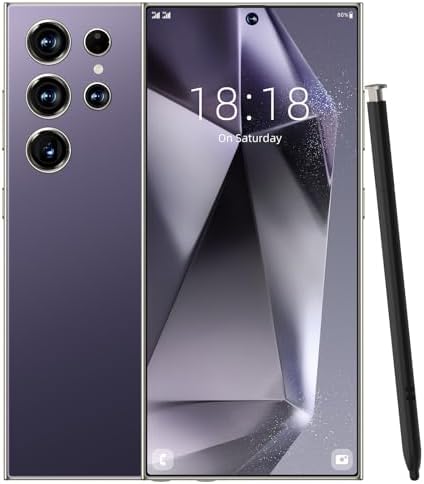 C24 Ultra Unlocked Phone,8GB+256GB Ultra Memory Cell Phone,Android 14.0 Smartphone,6800 mAh Battey,6.82-inch HD Screen,Dual SIM, Dual Standby,108MP Camera,5G Phone-Purple