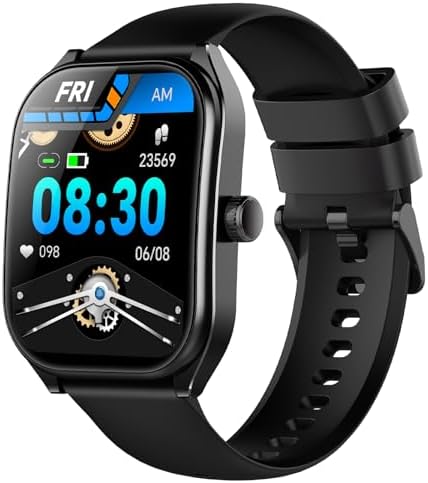 Curve Smart Watch for Men Women Answer Make Calls, 2.01" Fitness Tracker with 100 Sport Modes, Step Counter Heart Rate Sleep Tracker Accurate, IP68 Waterproof Fitness Watch for Android iOS, Black