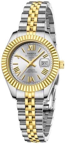 NIBOSI Women's Watch Analog Quartz Waterproof Ladies Wrist Watches with Date Dainty Gold Fashion Luxury Stainless Steel Watch for Small Wrists Female Designer Elegant Dress Watches for Women