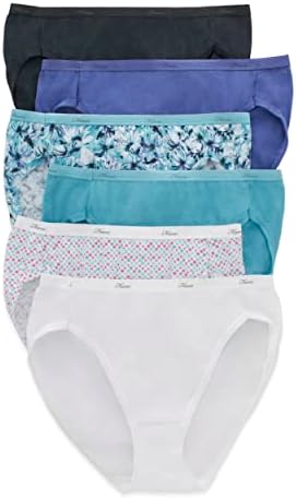 Hanes Women's Panties Pack, High-cut Cotton Briefs, Hi-cut Cotton Underwear, 6-pack (Colors May Vary)