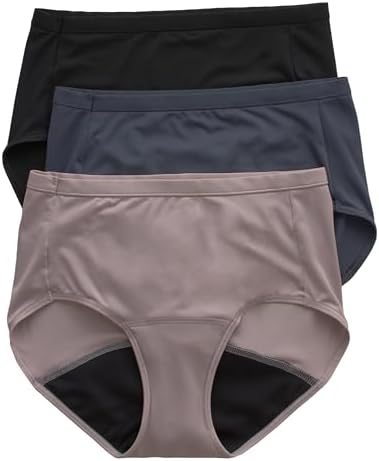 Hanes Women's Comfort, Period Underwear Pack, Light Leaks Period Panties, Light Protection Underwear, 3-Pack