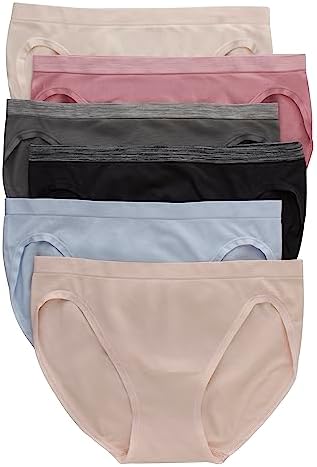 Hanes Women's Seamless Underwear Pack, Comfort Flex Fit Bikini Boyshort or Thong Panties, 6-Pack