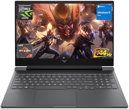 HP Victus 16.1 Ryzen 7 RTX 4070 Premium Gaming Laptop, 16.1" FHD 144Hz, AMD Ryzen 7 8845HS (Beats i7-1355U), NVIDIA GeForce RTX 4070, 64GB DDR5 RAM, 2TB SSD, HDMI, Wi-Fi 6, Windows 11 Pro