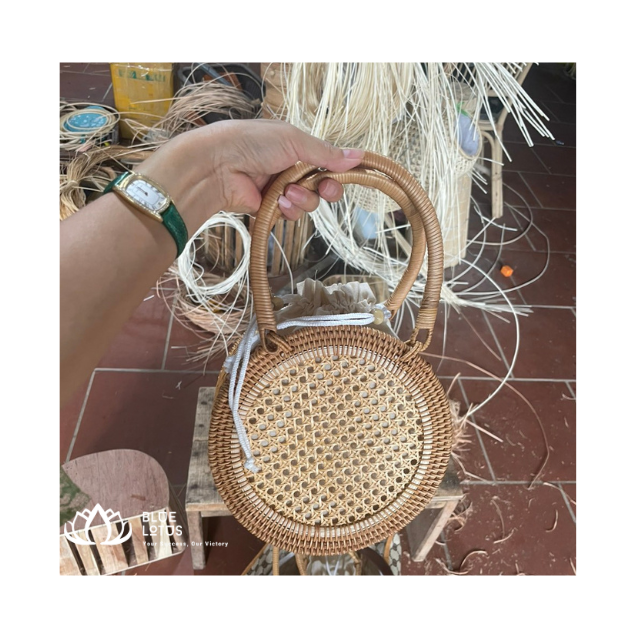 Handwoven Rattan Bag Best Price From Viet Nam the Price Best Selling Product Hot Now Made in Viet Nam Blue Lotus Farm