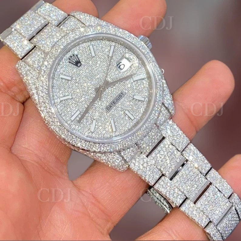 Wholesaler Price Top Brand VVS Colorless Moissanite Hip Hop Mechanical Watch for Woman Modern Custom Iced Out Wrist Watches