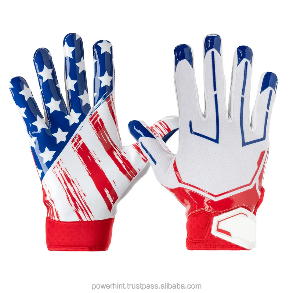 New Arrival Best Design American Football Gloves Full Finger Custom Leather Training Wear for Sports Entertainment