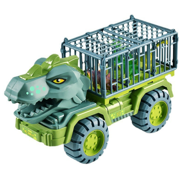 High Quality Children's Dinosaur Transporter Car Free Wheel Engineering Dinosaur Cage Truck Carrier Toy For Kids