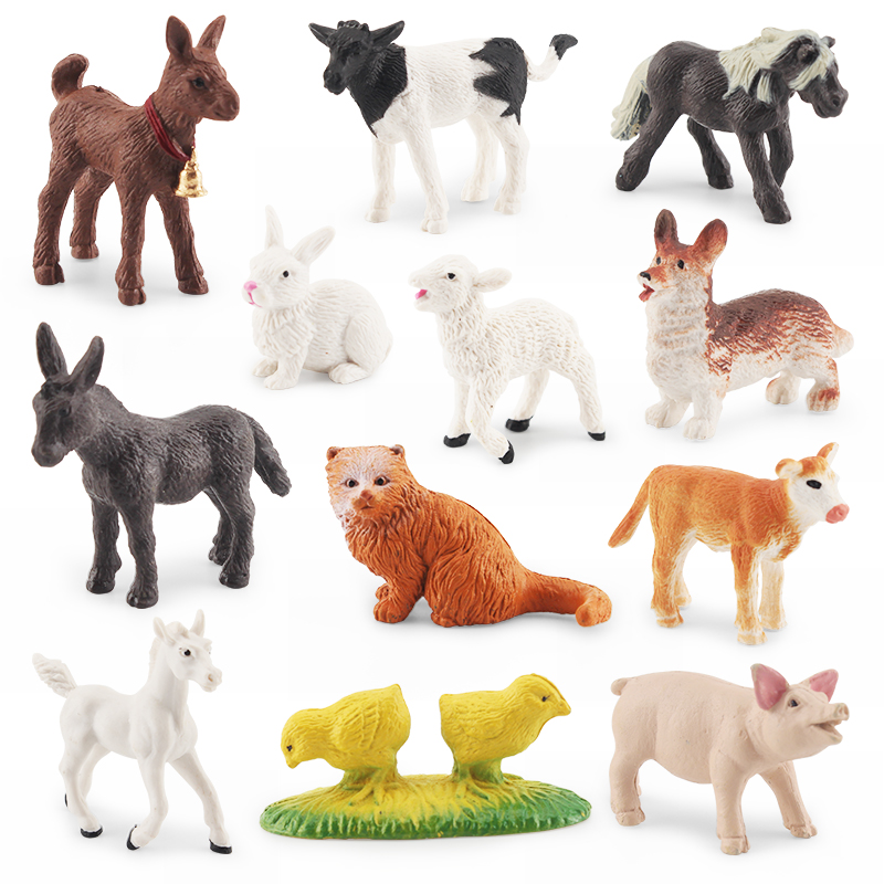 Many Kinds Figurines Kids Educational Set Simulation Farm Poultry Figures Model Suitable For Home Animal Toy Children Gift 