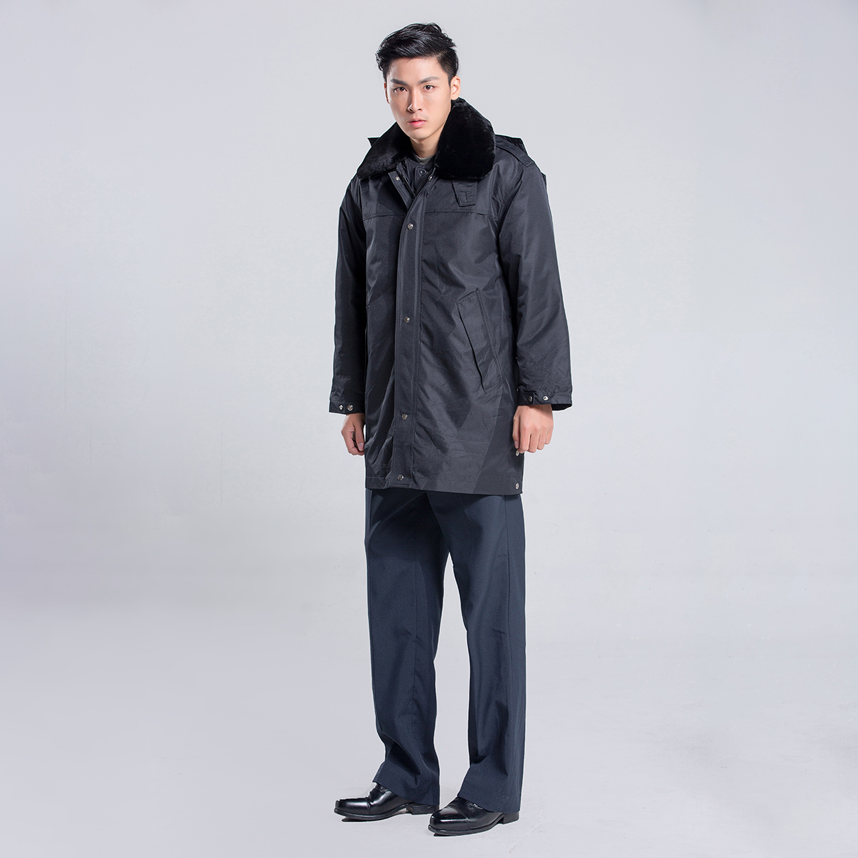 Men's Winter Security Uniform Janitor Gatekeeper Workwear Thick Coat Padded Winter Jacket 