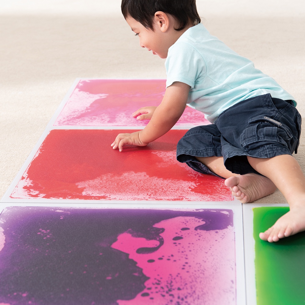 Juguetes Para Ni Os Hot Sell Factory Supply Children Toys 20''x20'' Educational Liquid Floor Tile Sensory Mat Children's Toys 