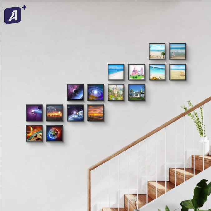 16 Pcs Pack 8x8'' Promotion Set Meal 100 Sets Wall Frames Home Decoration Sticky Mixtile Photo Frame 