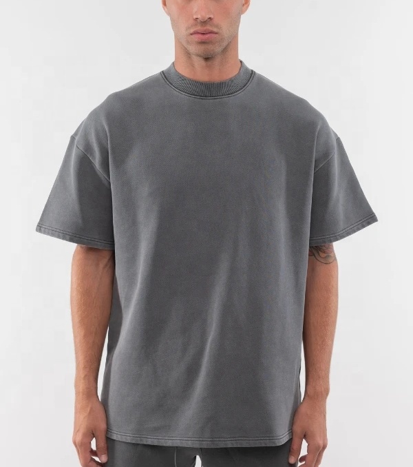 Fashion Luxury Brand 220gsm 300 Gsm Heavy Oversized Tshirt 100% Cotton Men's Washed Embroidered Print Blank Tshirt 