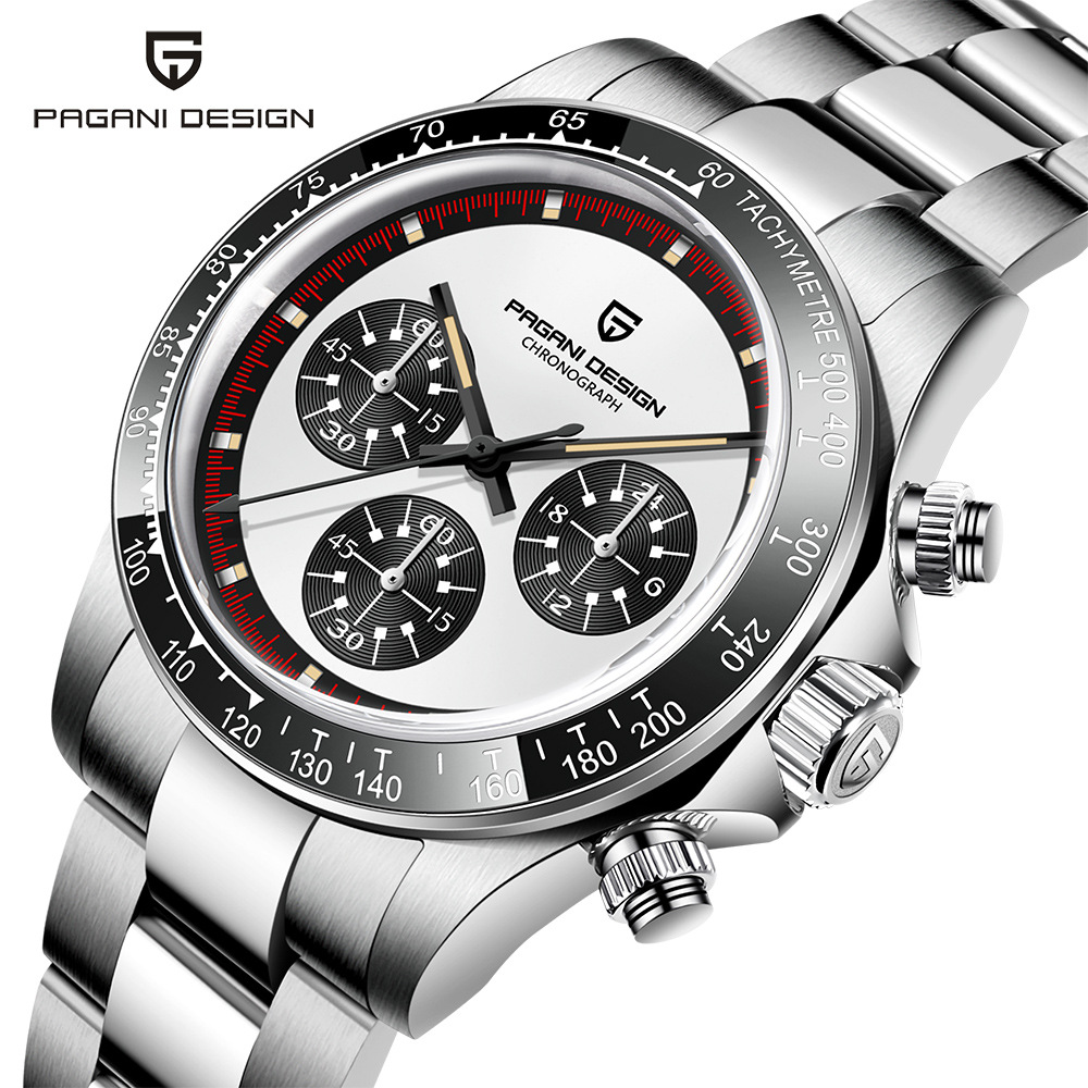 Pagani Design Pd1676 Luxury Business Quartz Chronograph Mens Watches Waterproof Stainless Steel Multifunctional Wrist Watch 