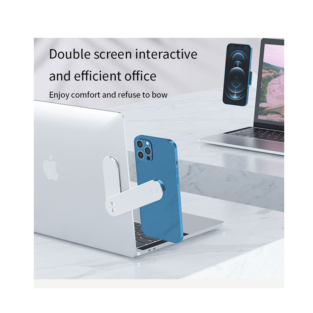 Computer Phone Stand Extension Bracket Dual Monitor Display Magnetic Laptop Side Magnetic Phone Holder 