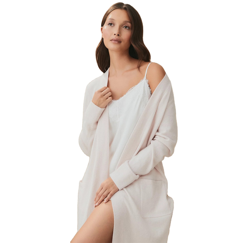 Customized Super Soft Knitted Long Comfortable Home Women's Cashmere Robe 