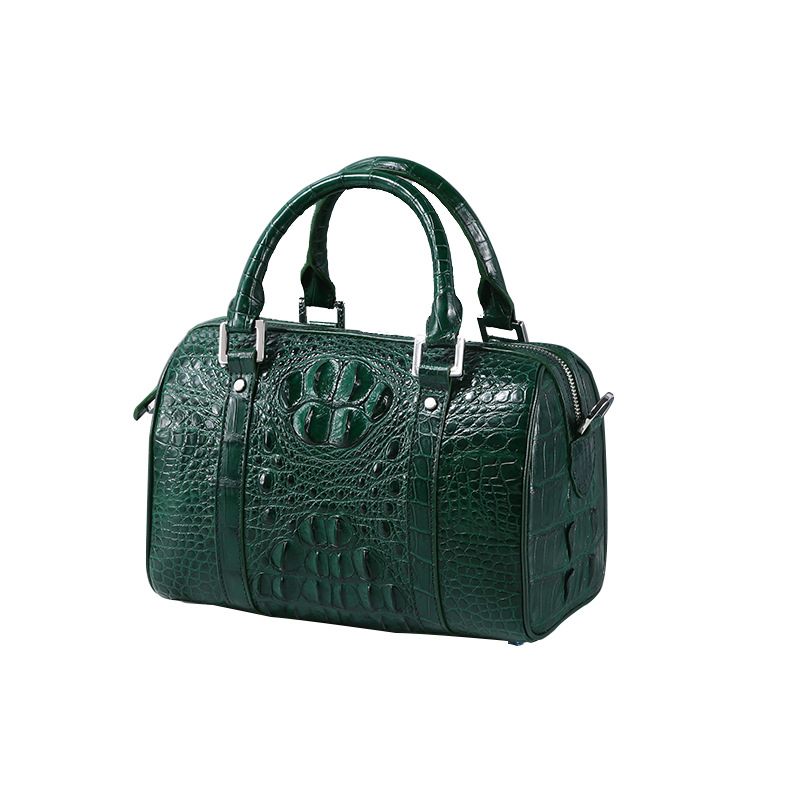 Custom Genuine Leather Embossed Croc Handbag Women's Shoulder Bag Fashion Boston Satchel Cross Body And Top Handle Bag 
