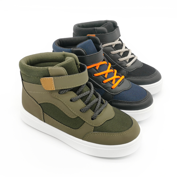 2022 New Arrival Kids Sneaker Shoes For Boys And School Students With Pu And Mesh 