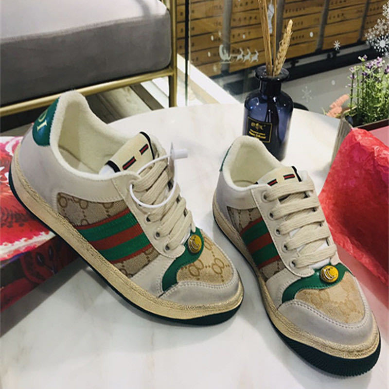 Gg Small Dirty Shoes Sheepskin Sport Shoes Designer Men Famous Brands 2020 Luxury Sneakers 