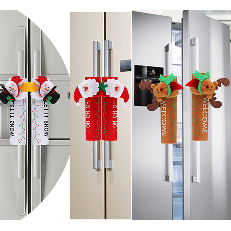 Non-slip Kitchen Utensil Handle Cover Christmas Home Decor Refrigerator Door Handle Covers 