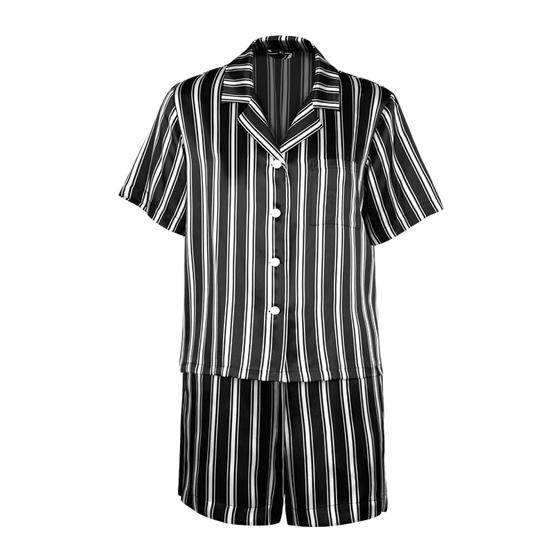 Women's Sleepwear Short Sleeve Nightwear 100% Mulberry Silk Pajamas Suit Two Piece Silk Pajama Set For Women 