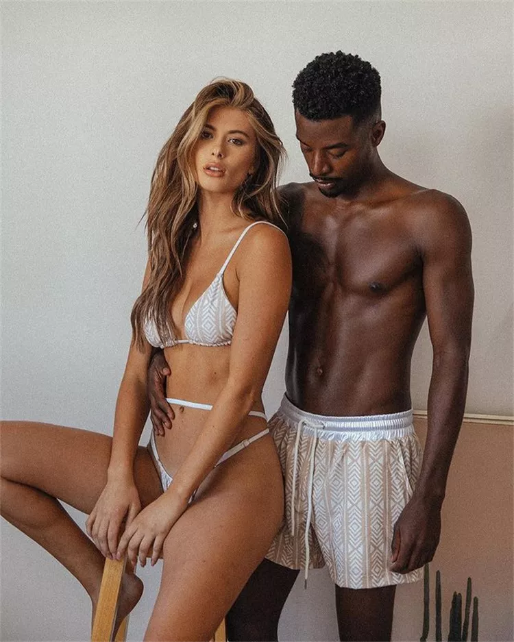 Oem Custom Couple Swimwear Women And Men Bikini Set Swimsuits For 2022 Summer 