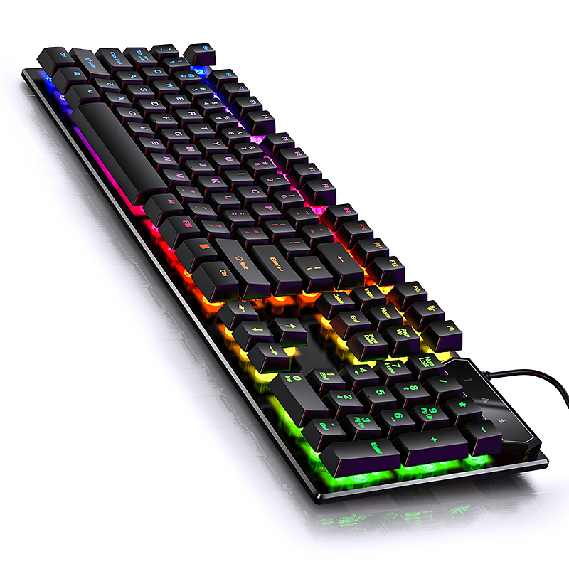 New V4 Mechanical Feeling Keyboard Wired Backlight Usb Computer Accessories Colorful 104 Keys Multi-function Game Keyboard 