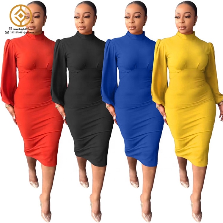 S638-new Product Casual Long Sleeve Office Dress Elegant Temperament Women's Clothing Dress