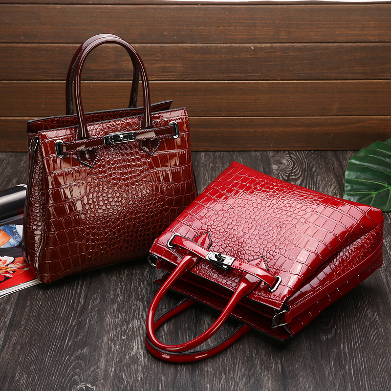 Customize Logo Elegance Stylish Snake Luxury Purse Sling Messenger Bag Crocodile Pu Leather Tote Bag Ladies Women's Handbags 