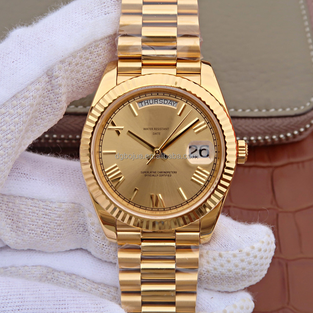 China Manufacturer Small Moq Brand Custom Logo Automatic Mechanical Movement Day 228235 Date Watch Men 
