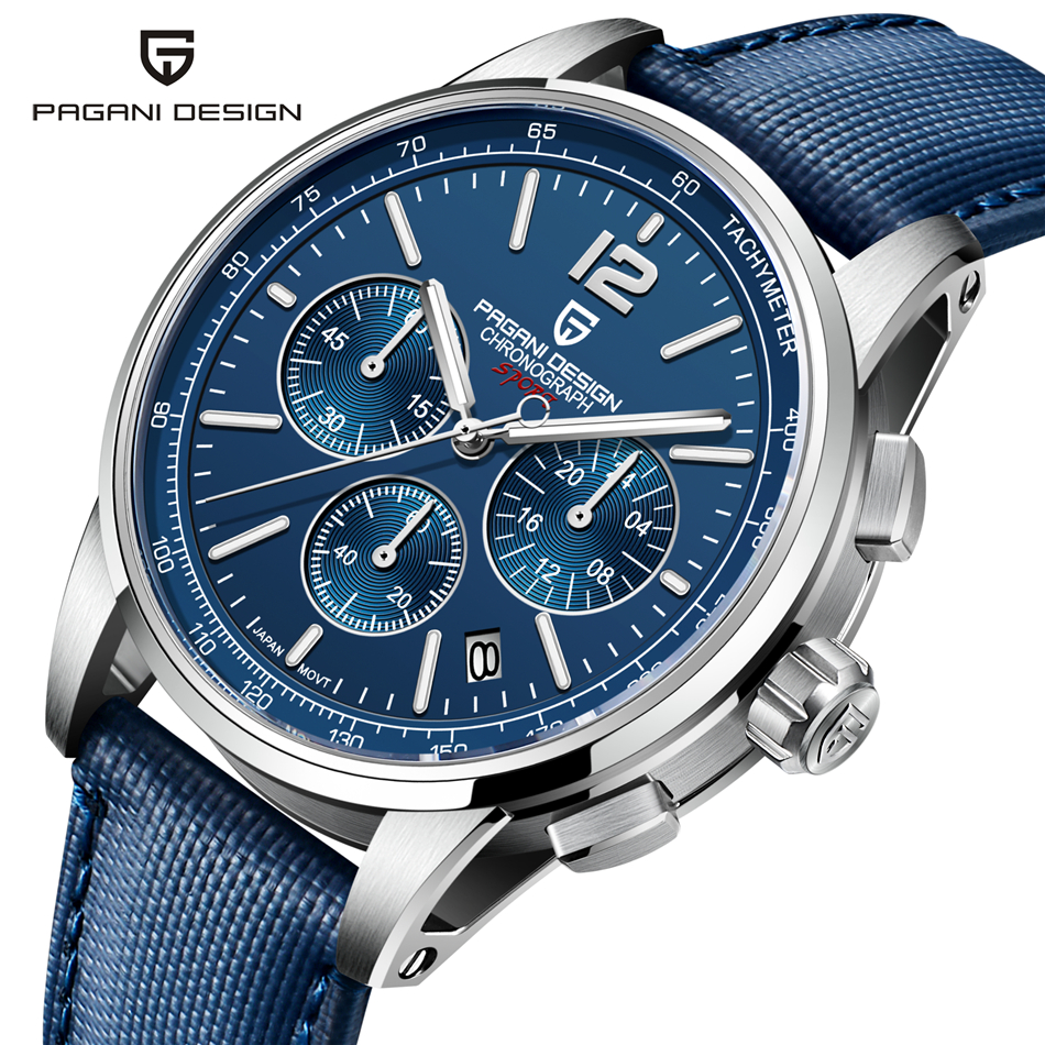 Pagani Design 2023 Mens Watches Luxury Sport Quartz Vk63 Chronograph 10bar Waterproof Stainless Steel Watch For Men Montre Homme 