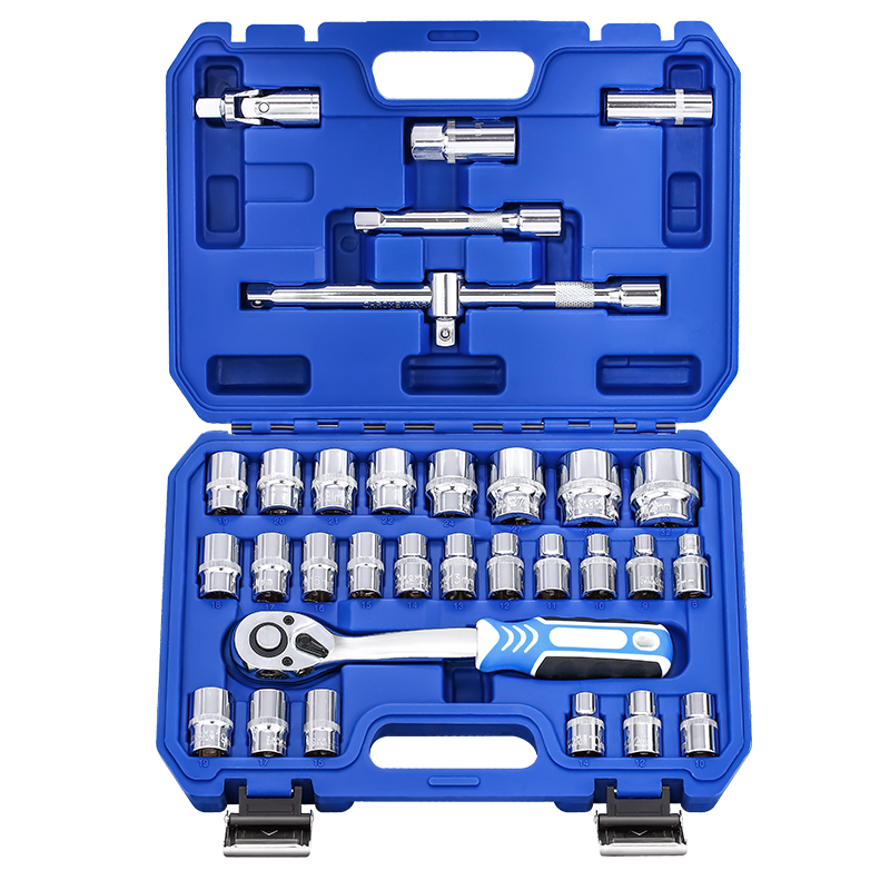 Private Brand 32 Pcs Tools Set Box 27t Wrench Auto Repair 1/2"dr Socket Set Tools 