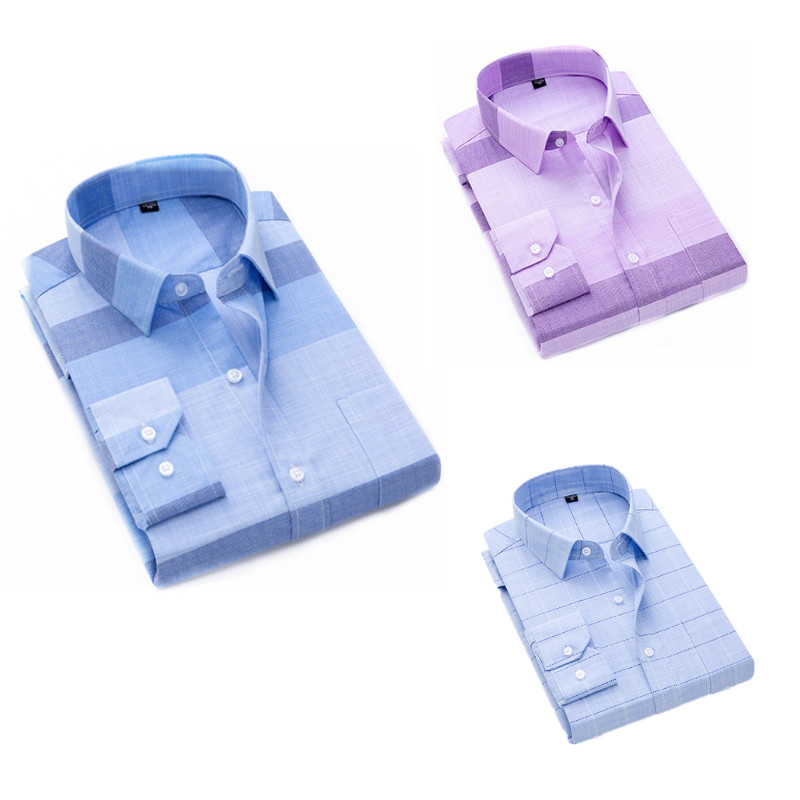 Summer Shirt Manufacturer Wholesale Summer Men Printed Plaid Long Sleeve Shirts 
