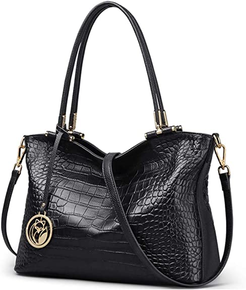 Lady Satchel Shoulder Bag Cow Leather Handbags For Women Top-handle Bags Ladies Pocketbooks Work Tote Purse 