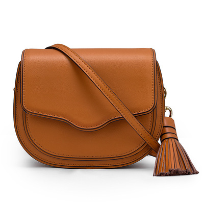 2021 New First Layer Cowhide Tassels European And American Fashion Saddle Bag Women's Messenger Shoulder Bag Handbags 
