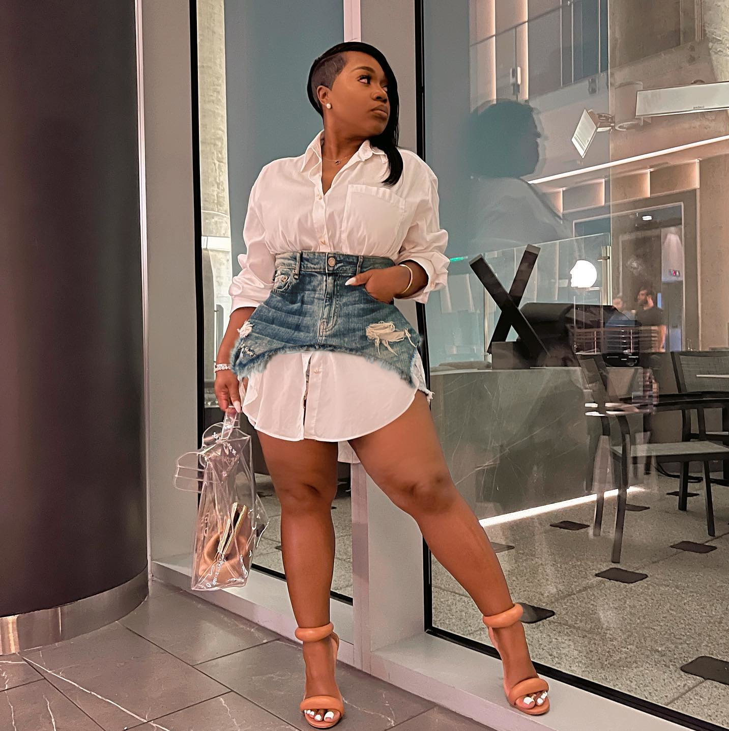 2023 New Trendy Spring Women's Fashion Dresses Blouse Shirt And Denim Skirt Two Piece Dress Matching Sets Streetwear Dress 
