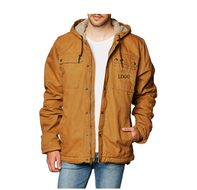 Wholesale Men's Jackets Sherpa Fleece Lined Cold Winter Jackets For Men 2023 Casual Man Clothes 
