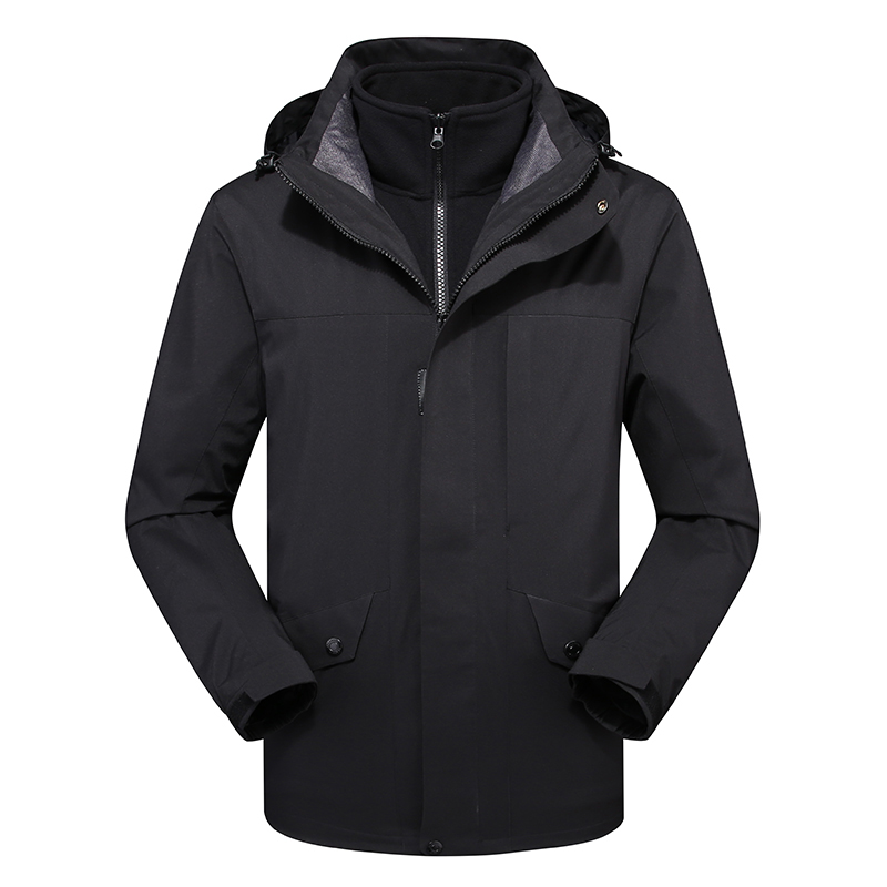 Oem Winter Outdoor 3 In 1 Plus Velvet Thick Warm Waterproof Cold Proof Mountaineering Clothing Jacket Men's 