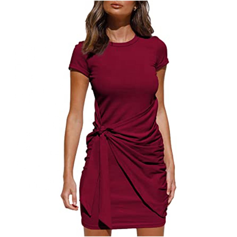 Women Clothing Summer Dress Office Casual Slim Short Sleeve Ladies Dresses 