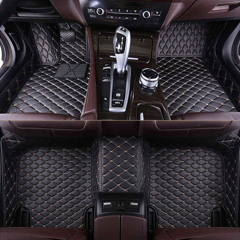 Vtear For Bmw Series Car Door Floor Mats Flash Mat Leather Interior Accessories Auto Carpet Pad Cover Car-styling Decoration 