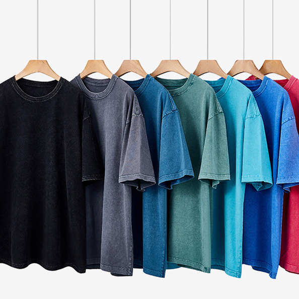 Fashion Brand Men's And Women's Washed Old Off-shoulder Pure Cotton Round Neck Loose Base Short-sleeved T-shirt Loose Fit 