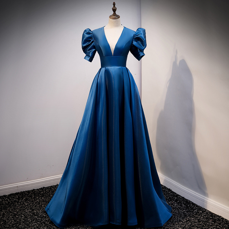 Clothing Wholesalers Prom Silk Wedding Dress Bridal Gowns With Square Collars And Short Sleeves 