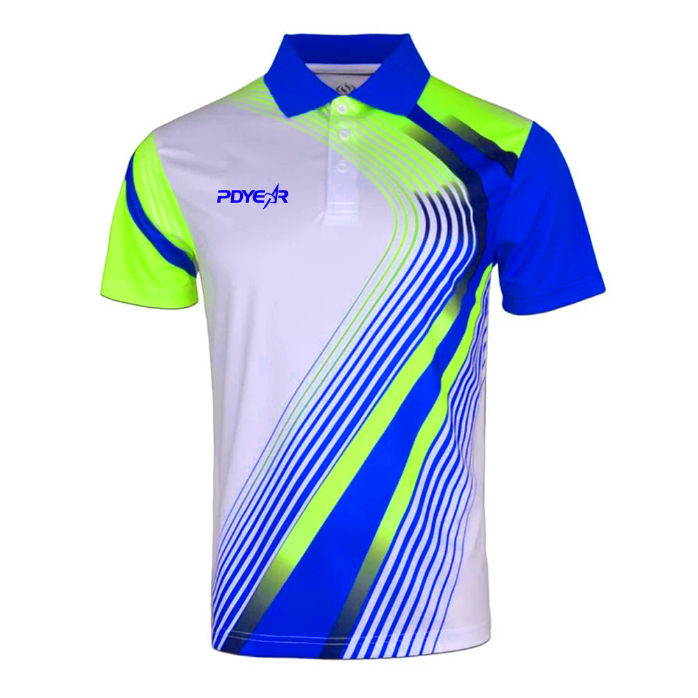 Dye Sublimation Full Color Polo Wear Uniform Cloth Quick Drying Custom Printing Logo Design Men's Polo Jersey 